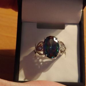 Oval Mystic Topaz ring - size 7